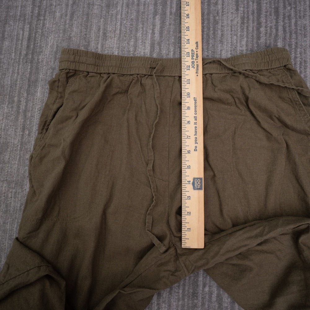 Banana Republic Straight High Rise Pants Womens L Brown Excellent Linen Blend - Picture 4 of 8